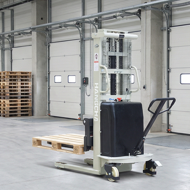 Hangcha 1000kg Lift Semi Electric Pallet Stacker Lead-Acid Battery 2m 3m Walkie Pallet Stacker 1.5 Ton 2 Ton New for Industry