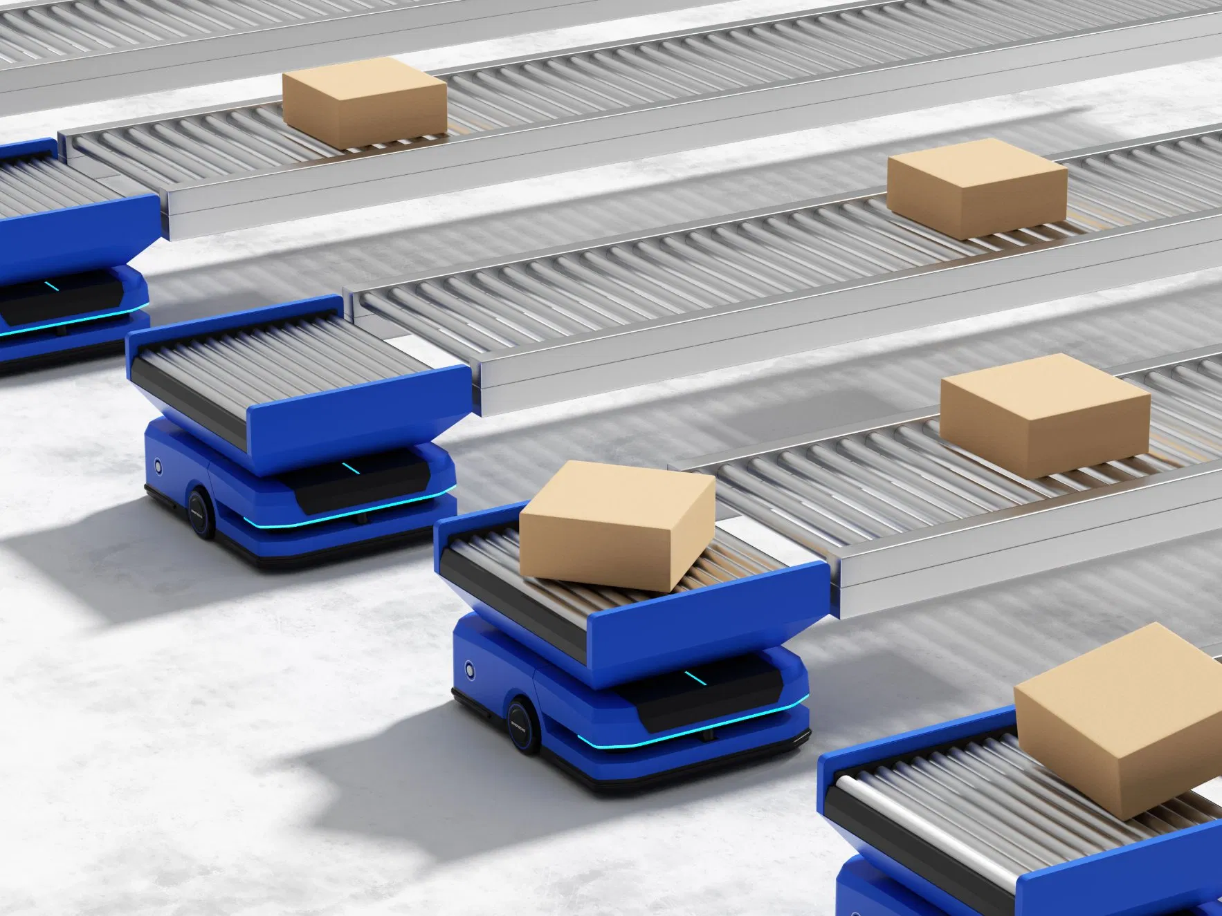 Omnidirectional Double-Layer Four Station Agv Trolley Ai Robot