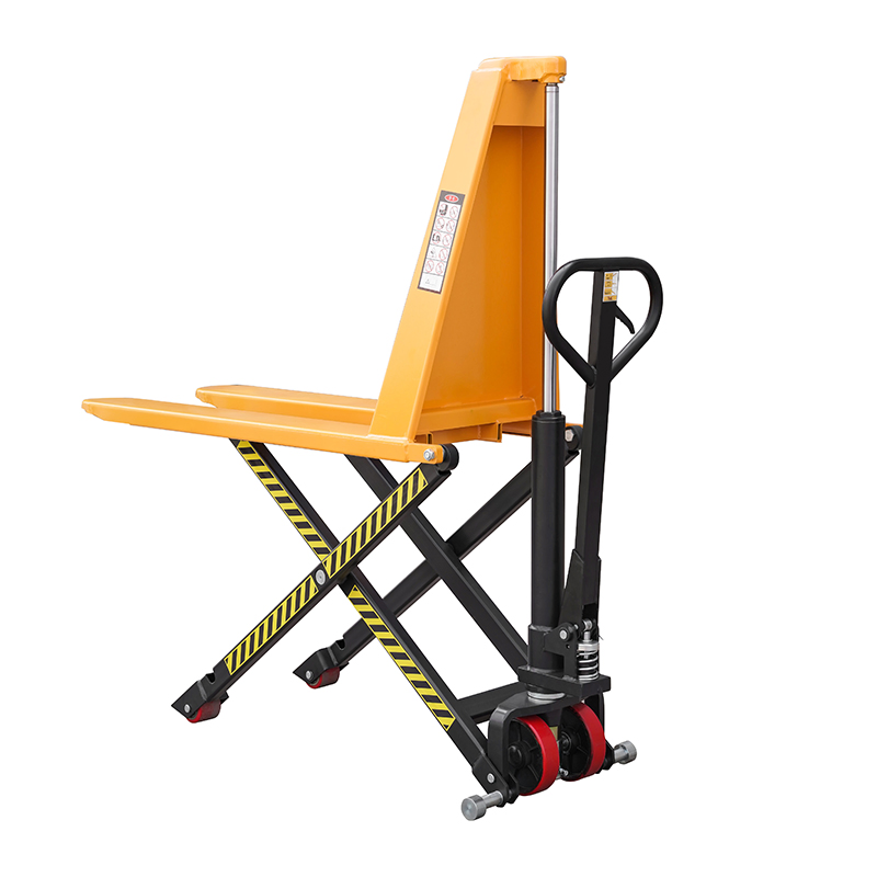 Reliable Hydraulic Warehouse Handler 1500kg 800mm Max Lift High Lift Scissor Pallet Truck
