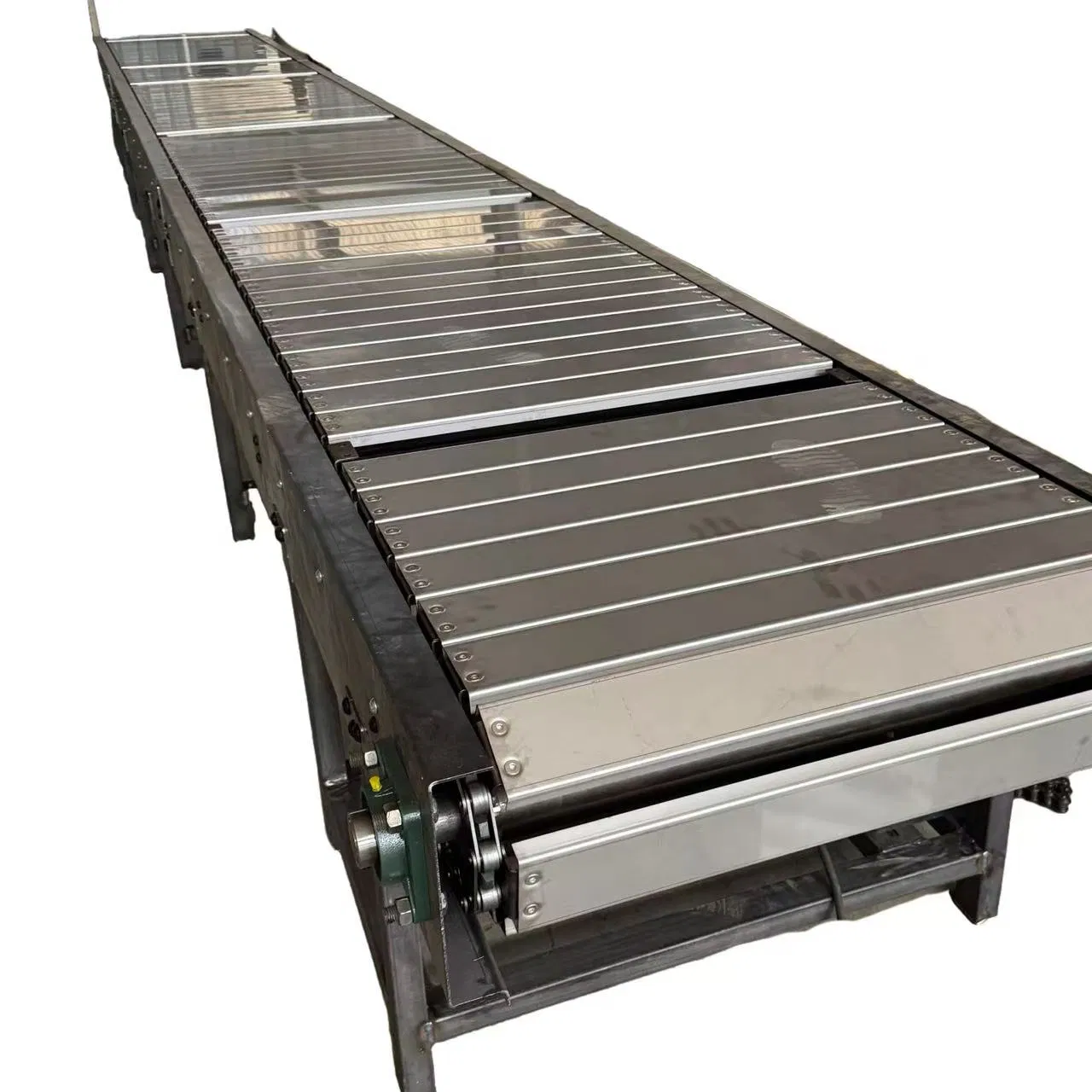 Painted Carbon Steel Belt Conveyor / Coated Frame Chain Conveyor for Indoor Use