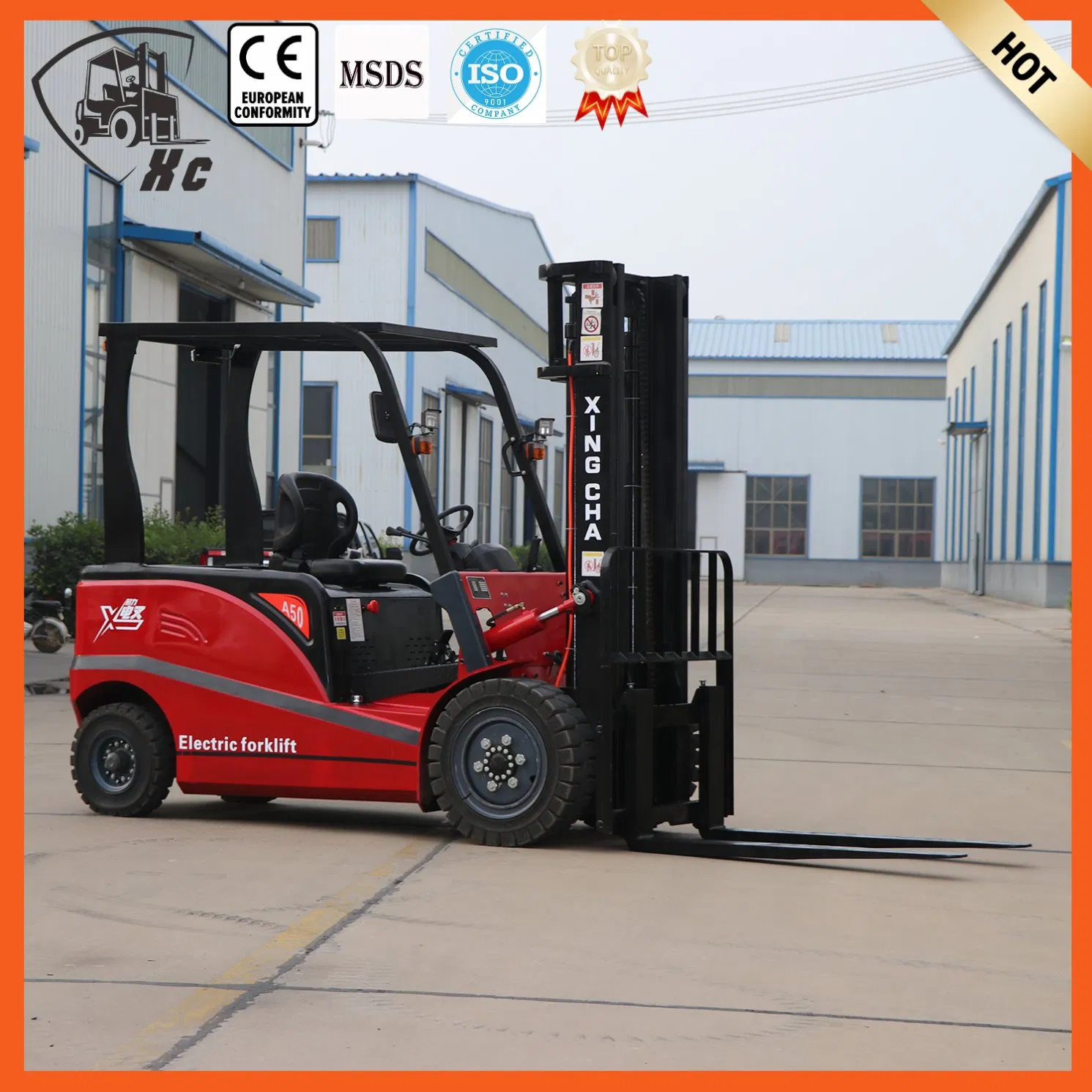 Lithium Battery Powered Electric Reach Stacker Forklift with 2.5t/Ton 2500kg Load Capacity