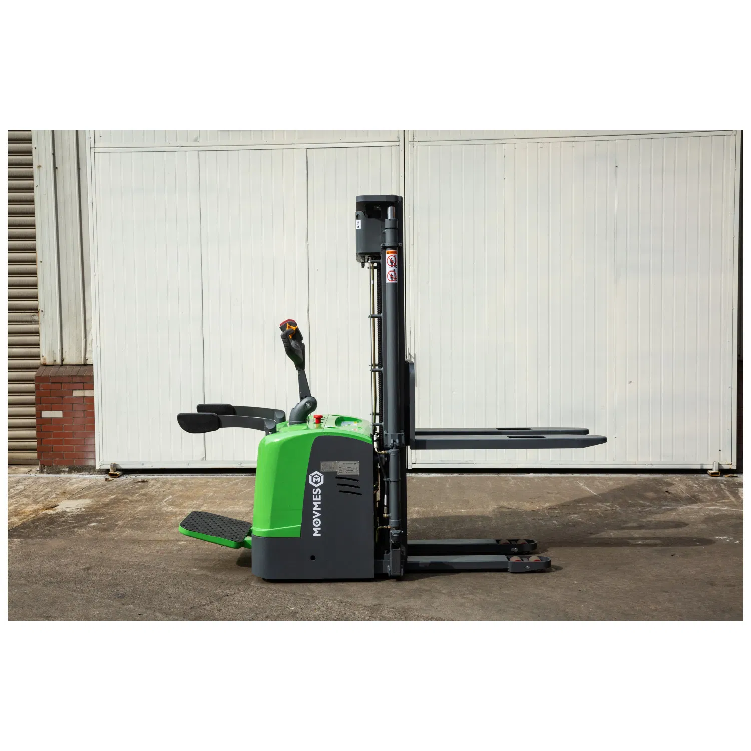 2.0 Ton 2000kg Warehouse Using Rider Type Heavy Duty Electric Pallet Stacker Forklift Truck with Support Leg