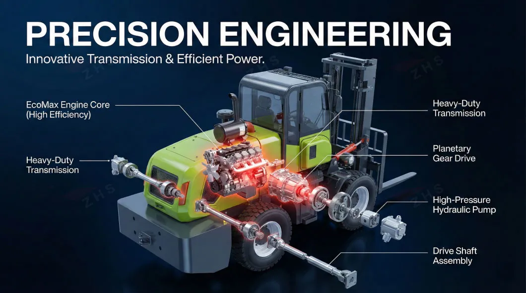 Rough Terrain Forklift Display 2