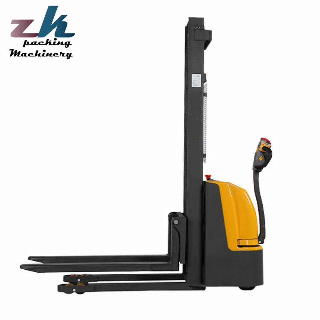 Walkie Rider Type Full Electric Stacker Forklift 1t 1.5t 2t Electric Pallet Truck for Warehouse and Container