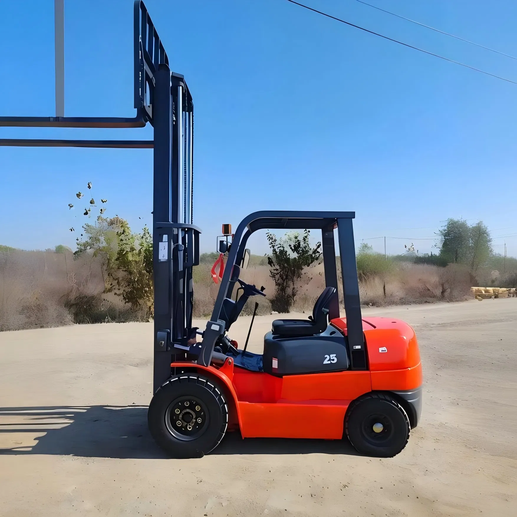 Heavy Duty Diesel Forklift Truck with Wide Field of View Mast Type