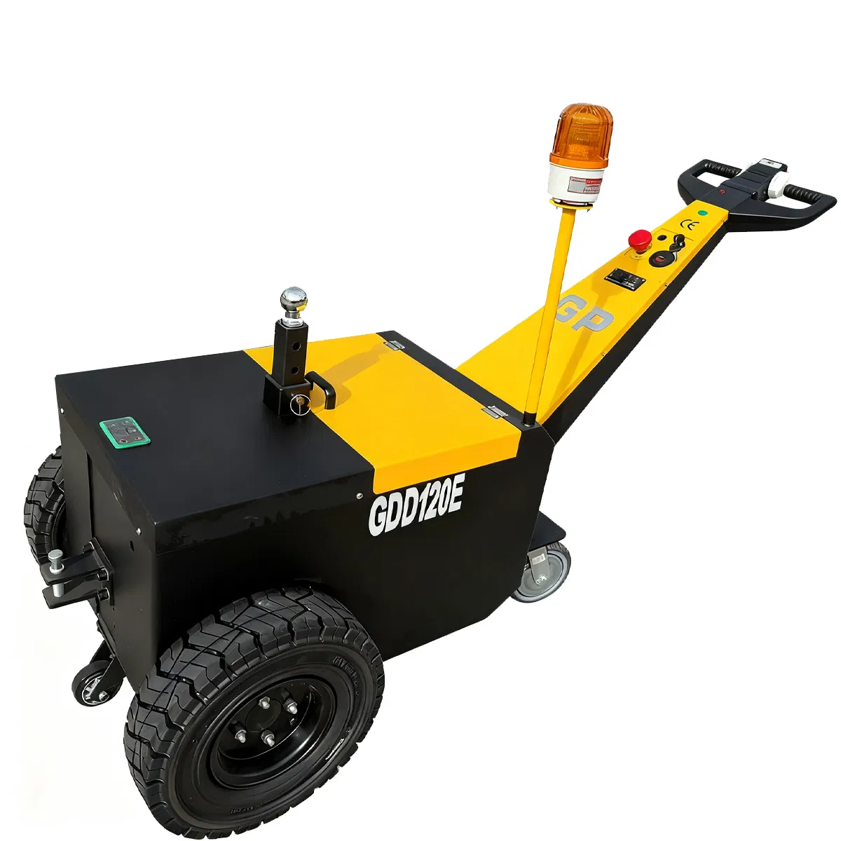 Hand-Guided Electric Tractor: Zero-Emission Manual Tow Tractor for Eco-Friendly Material Transport.