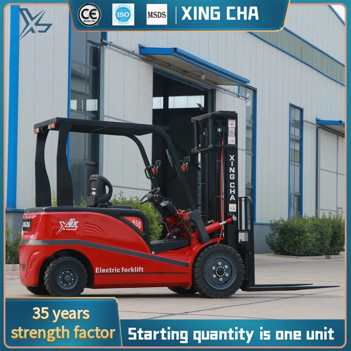 Lithium Battery Powered Four-Wheel Forklift, 1.5-5 Tons