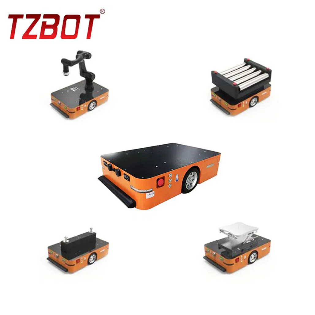 Tzbot High End Series Products 200kg Agv Robot Heavy Load Capacity Automated Guided Vehicle Agv with Fast Agv Chassis and Good Agv Price (TZAGV-B02)