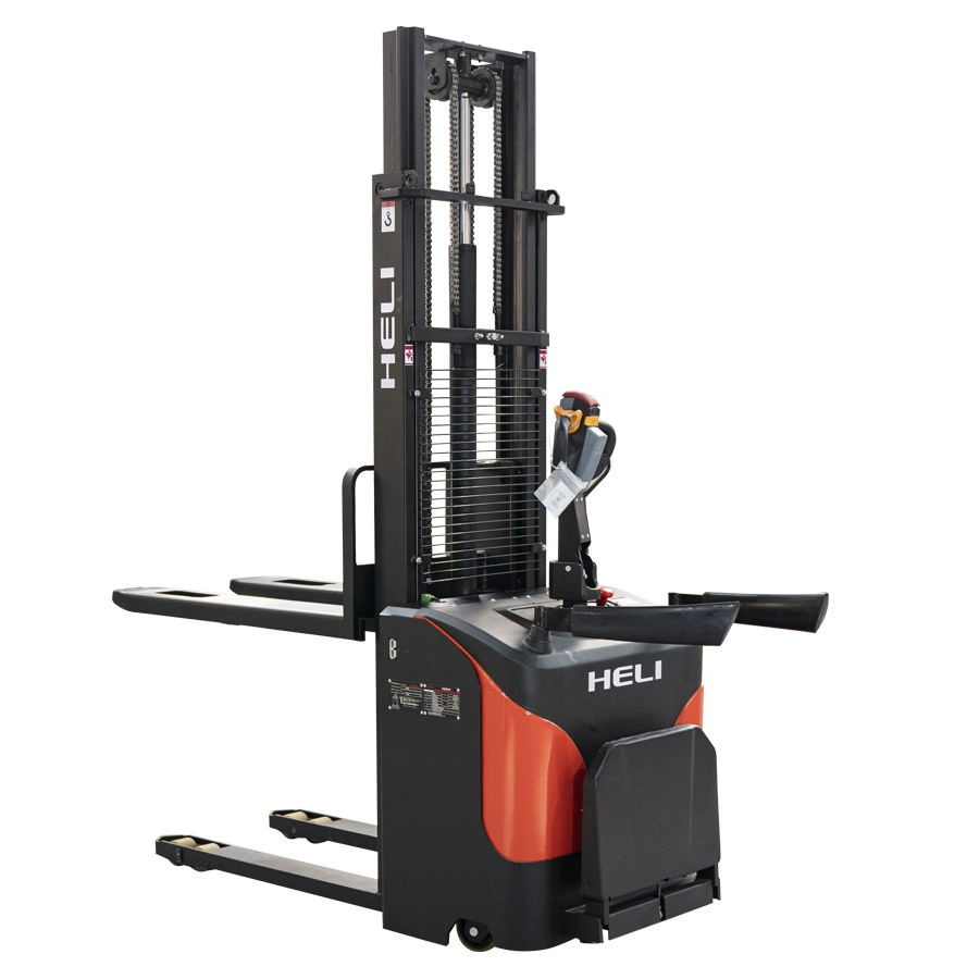 Electric Pallet Stacker Power Self Loading Stacker Forklift Reach 1.5ton 2ton Walkie Stacker