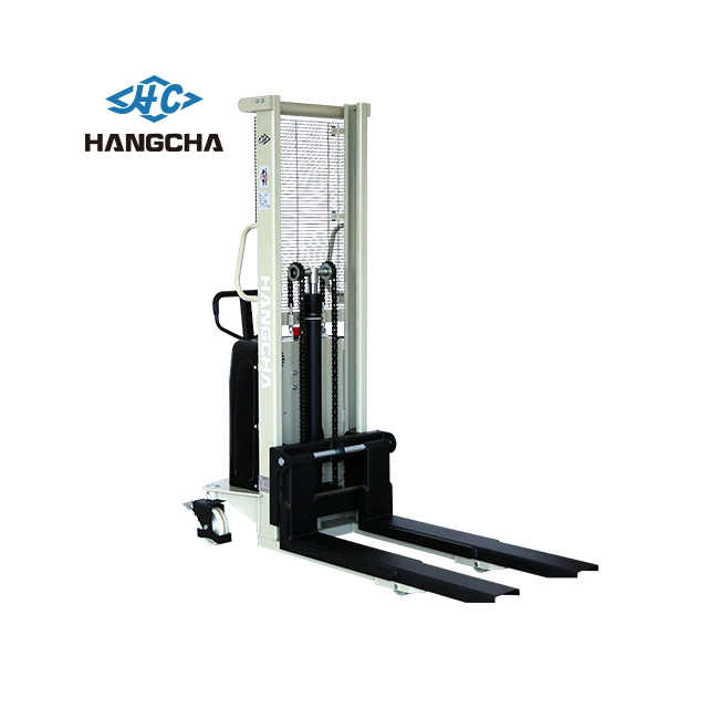 Hangcha 1000kg Lift Semi Electric Pallet Stacker Lead-Acid Battery 2m 3m Walkie Pallet Stacker 1.5 Ton 2 Ton New for Industry