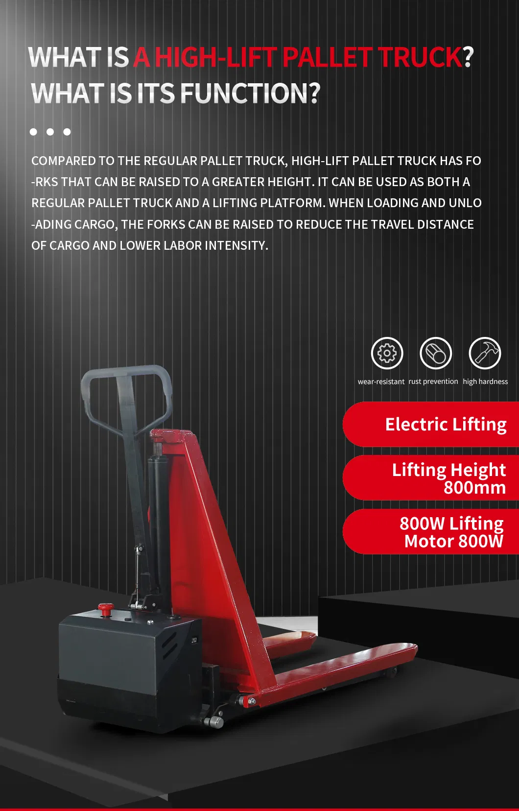 High Lift Pallet Truck