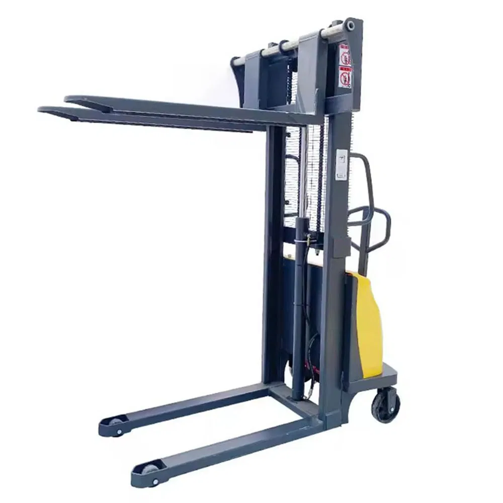 Walkie Rider Type Full Electric Stacker Forklift 1t Pallet Truck for Warehouse