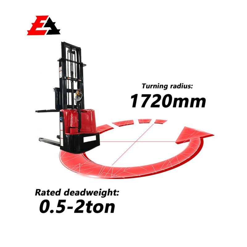 Factory Price Self Loading 1ton 2ton Walkie Rough Terrain Pallet Stacker Forklift