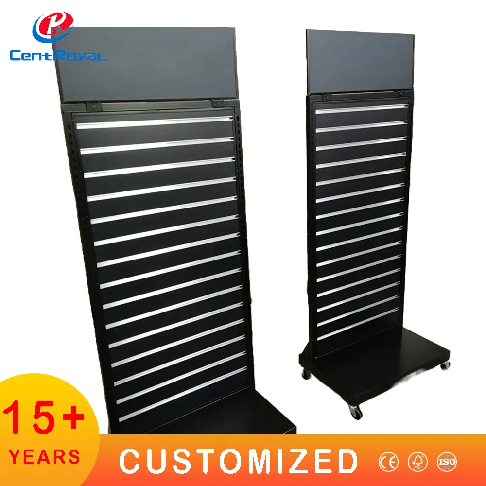 OEM Metal Cell Phone Case Shop Slatwall Hook Rack for Retail Store Shelve Mobile Accessories Display Stand Wooden Slot Board Panel Display Hardware Floor Stand