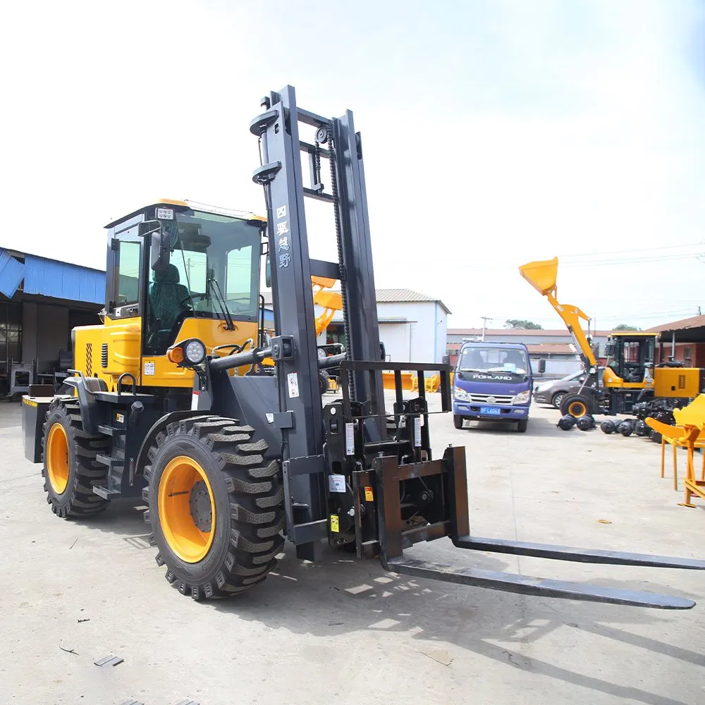 Heavy Duty 3 Ton Diesel 4WD Rough Terrain Forklift High Ground Clearance for Unpaved Road