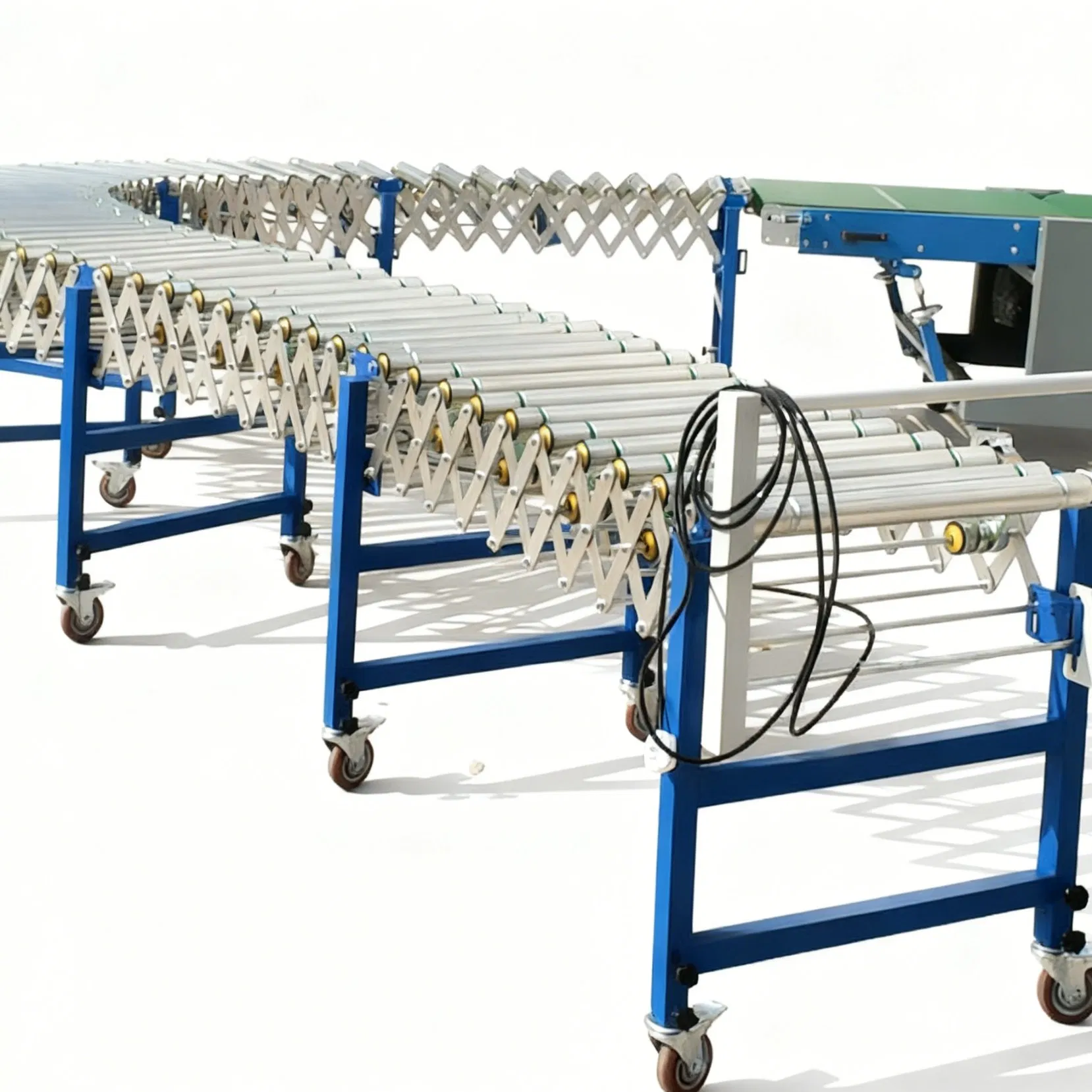 Powered Roller Conveyor System for Smart Warehouse Docks with Telescopic Reach