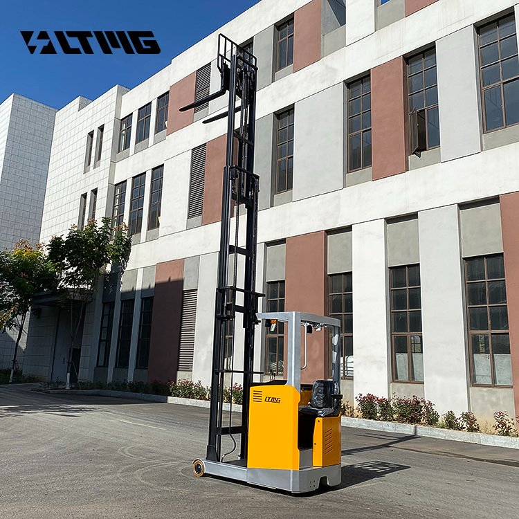 Flexible Small Warehouse Machine Steated Type 1500kg 1.5ton Electric Reach Stacker Forklift Truck with Lead Acid Battery