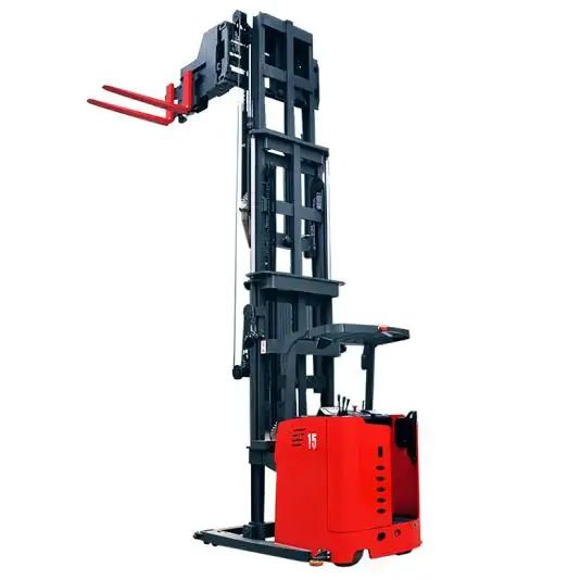 Very Narrow Aisle Lifter Electric Stacker Reach Truck Warehousing Heli Forklift 3-Way Forklift