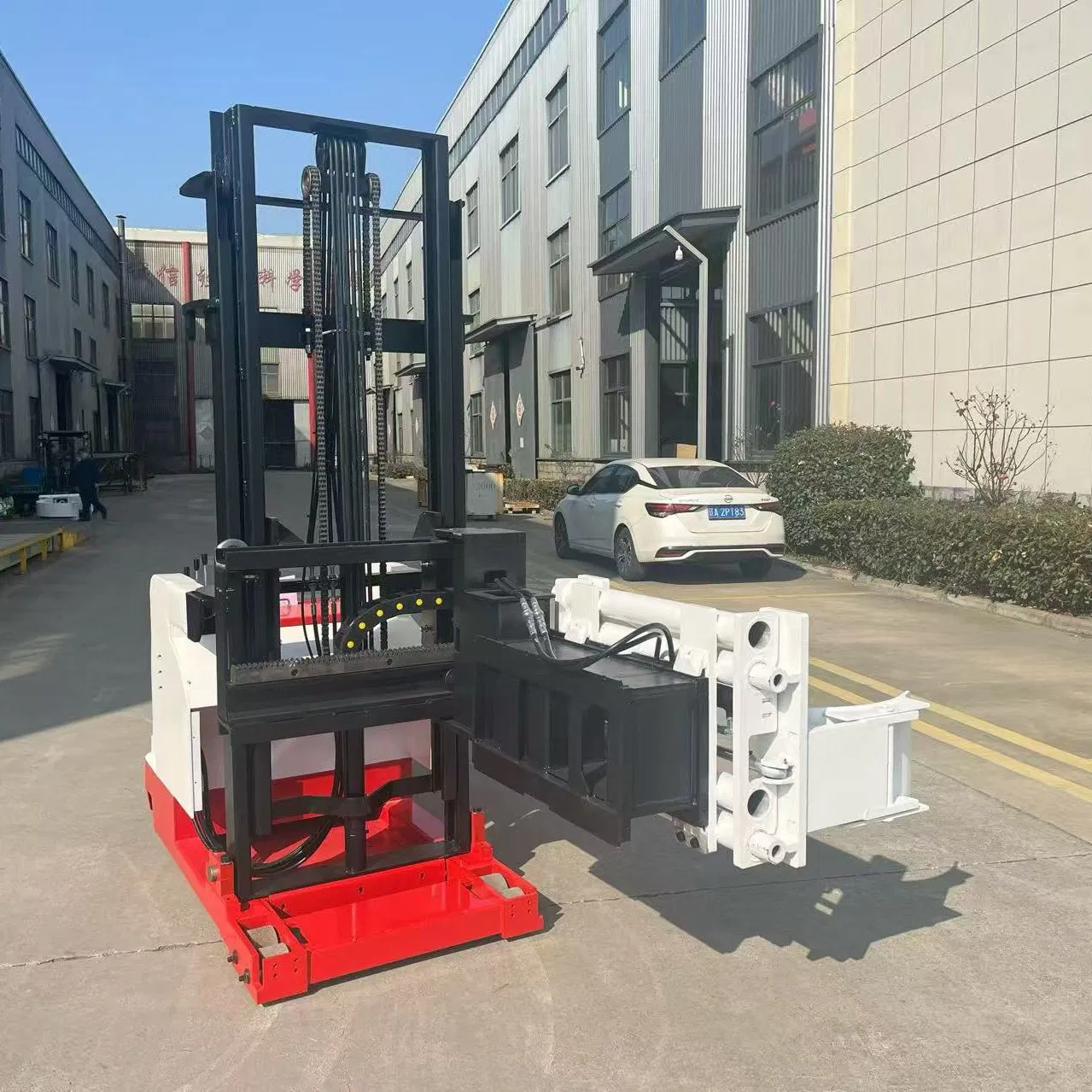 Mini Electric Forklift 1000kg 1500kg 2000kg Walkie Straddle Stacker 1150mm Forks Narrow Aisle Warehouse Pallet Truck