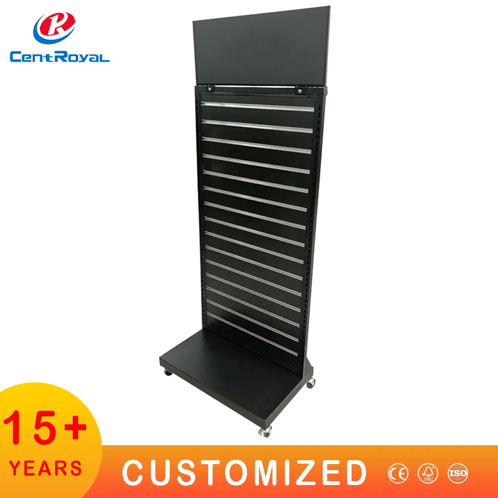 OEM Metal Cell Phone Case Shop Slatwall Hook Rack for Retail Store Shelve Mobile Accessories Display Stand Wooden Slot Board Panel Display Hardware Floor Stand