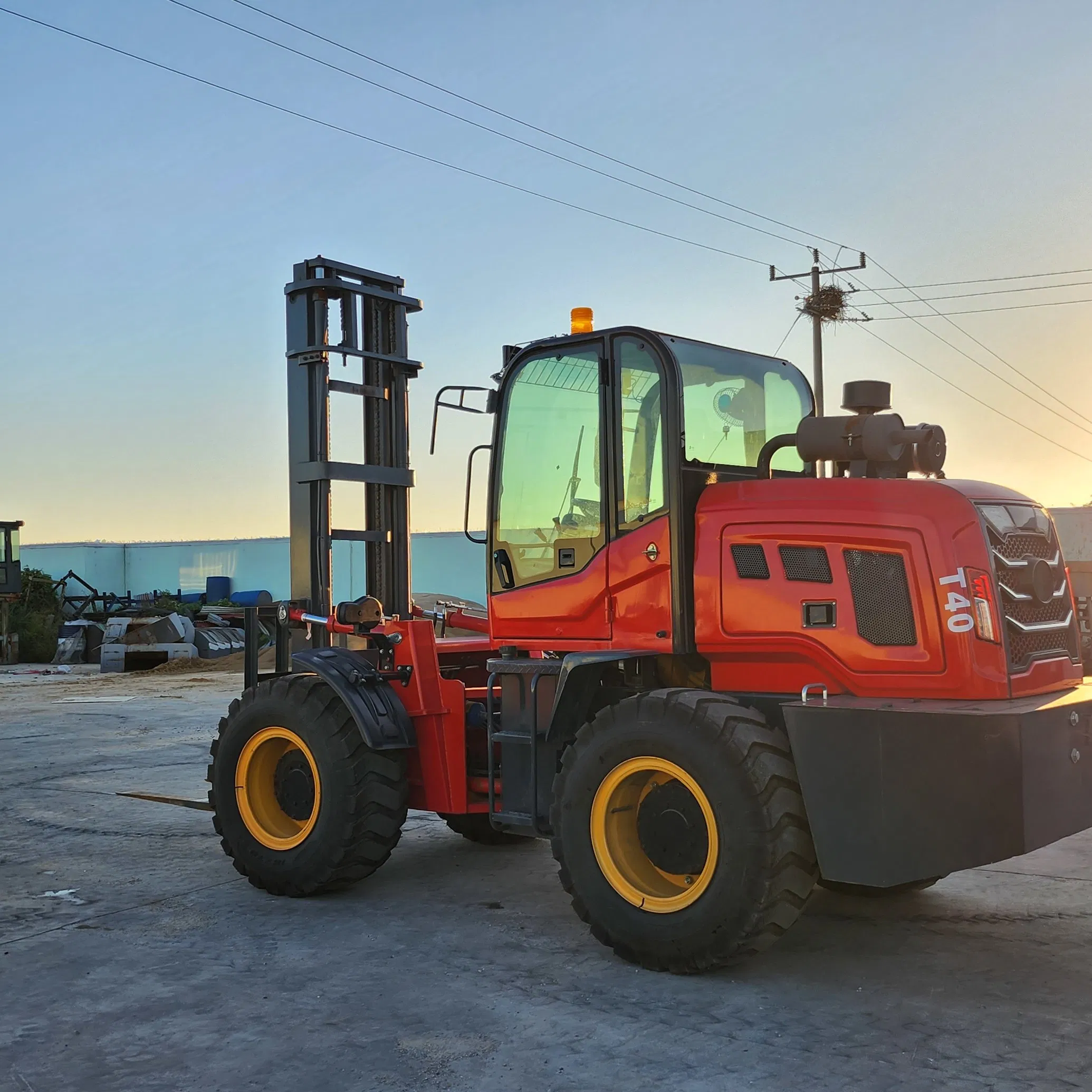 Rough Terrain Multifunctional Diesel 4X4 off Road 3.5t/4t/5t 3m/4m/5m Rear Steering Diesel Forklift 4WD