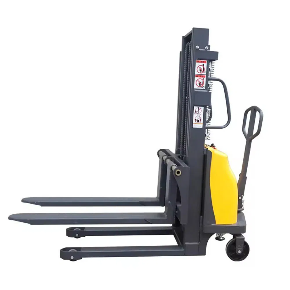 Walkie Rider Type Full Electric Stacker Forklift 1t Pallet Truck for Warehouse