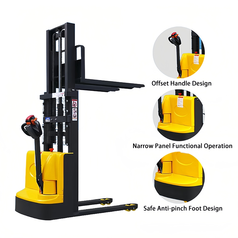Mini Forklift Truck 1000kg/1.5ton Walkie Stacker Electric Pallet Stacker with 1.6-3m Lift Height