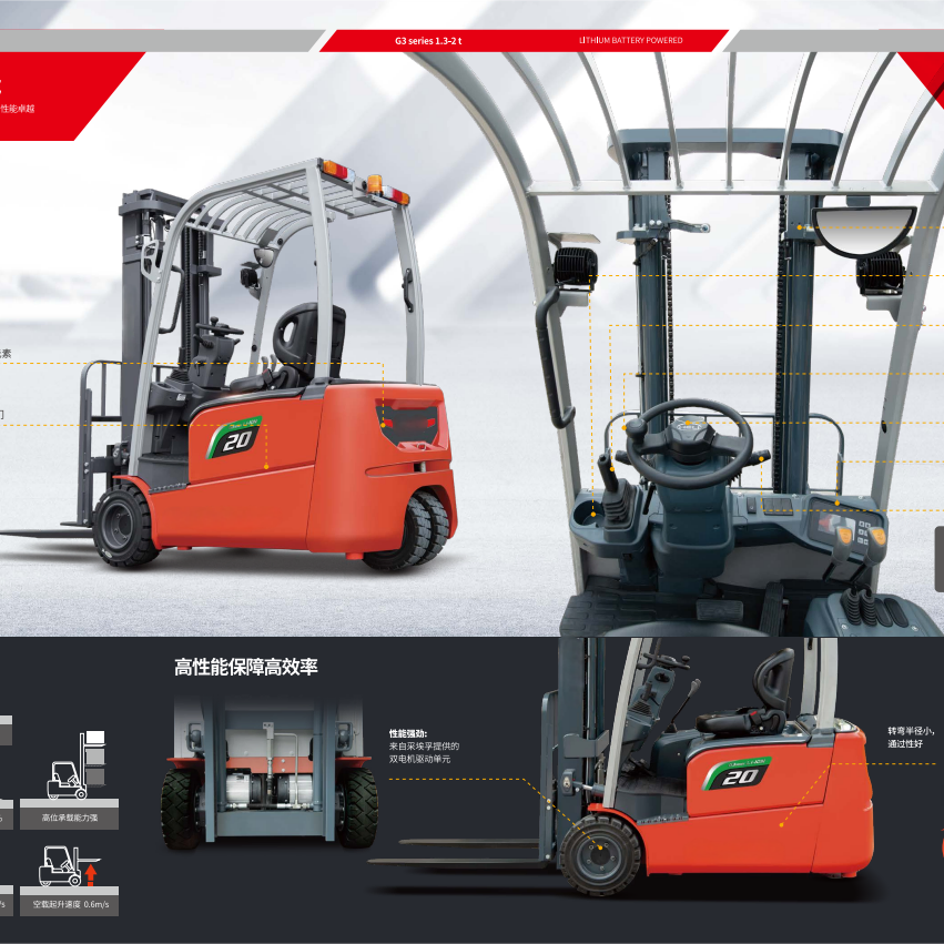 China OEM/ODM 3-Wheel Electric Lithium Battery-Powered Forklift Truck