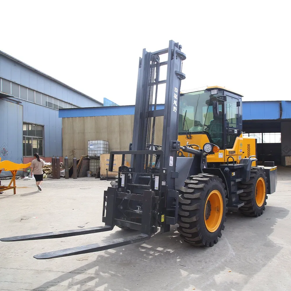 Heavy Duty 3 Ton Diesel 4WD Rough Terrain Forklift High Ground Clearance for Unpaved Road