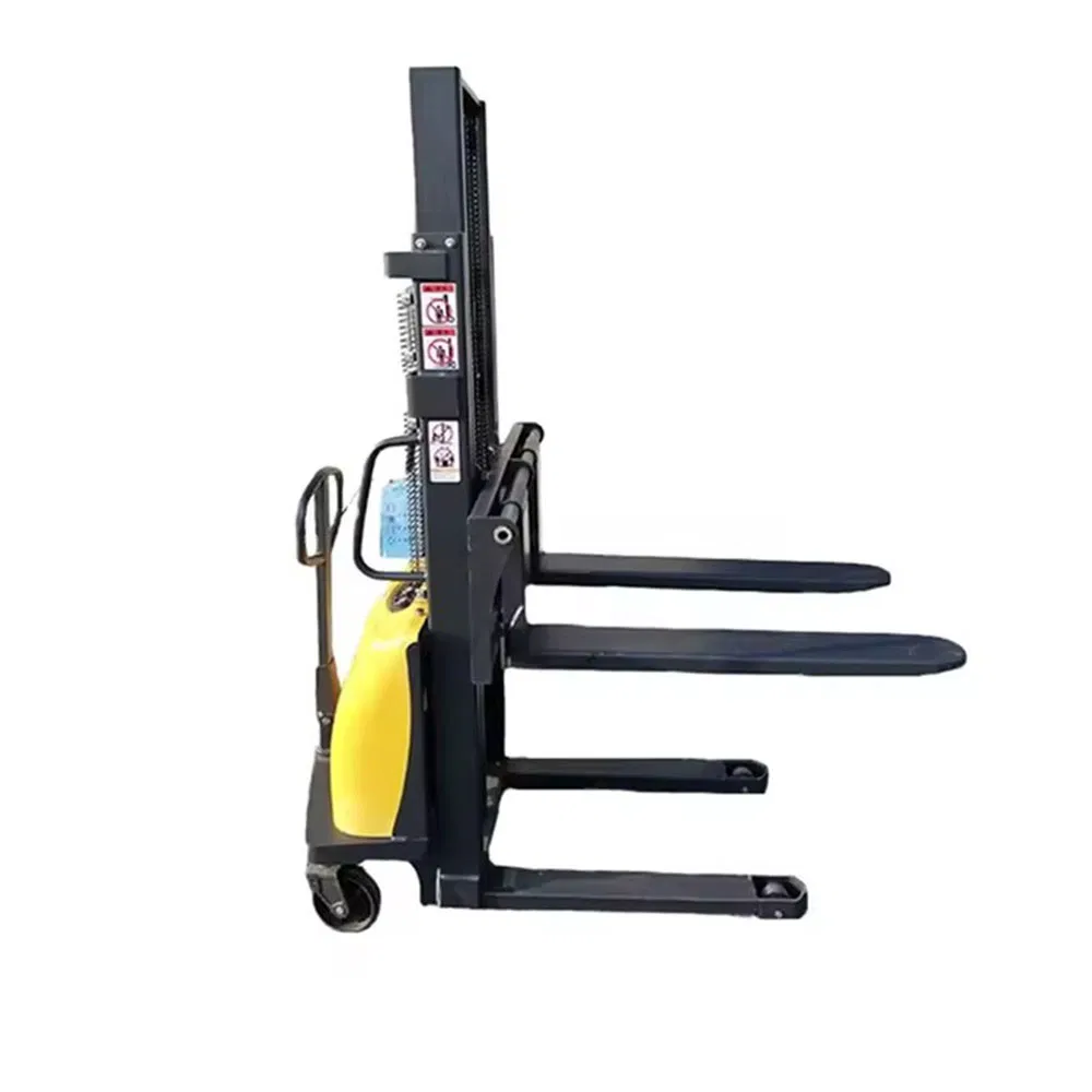 Walkie Rider Type Full Electric Stacker Forklift 1t Pallet Truck for Warehouse
