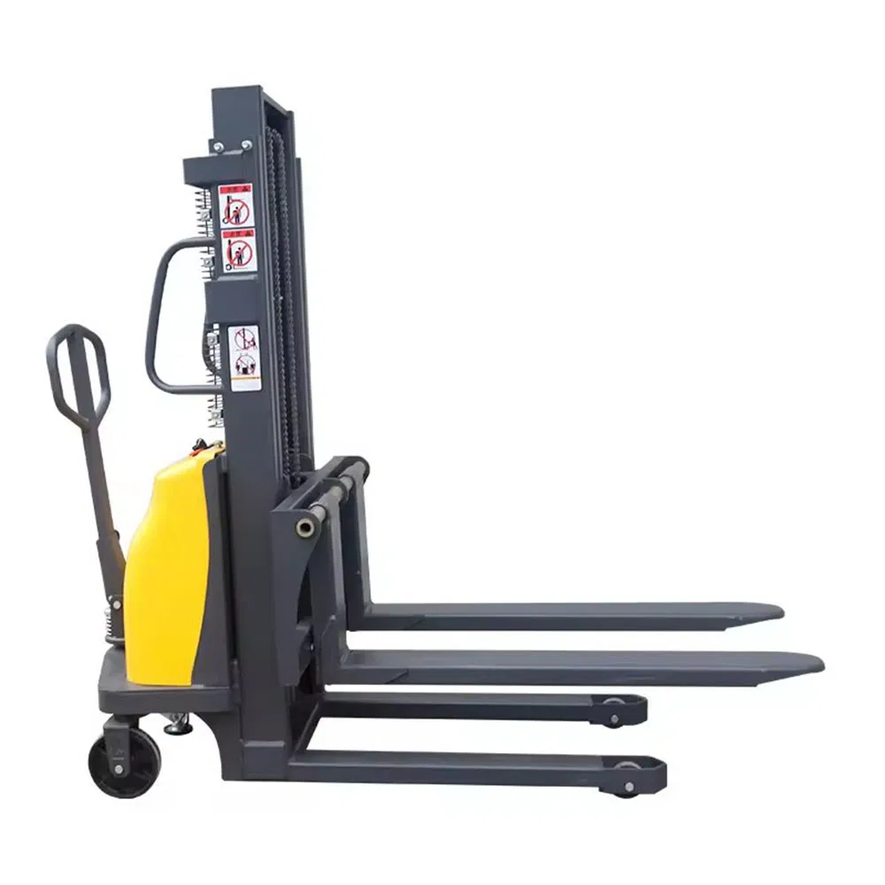 Walkie Rider Type Full Electric Stacker Forklift 1t Pallet Truck for Warehouse