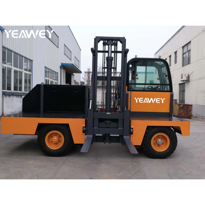 Small Battery Wheel Container Hydraulic Reach Warehouse Rough Electric Side Loader Forklift with CE/EPA Certified