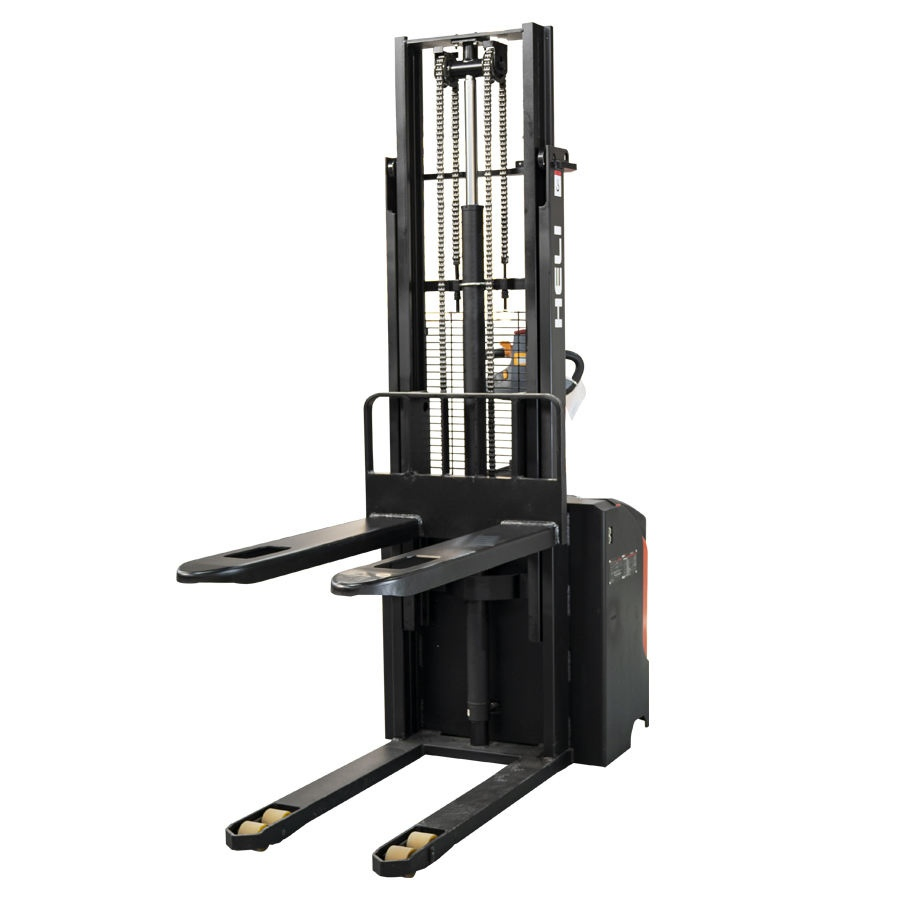 Electric Pallet Stacker Power Self Loading Stacker Forklift Reach 1.5ton 2ton Walkie Stacker