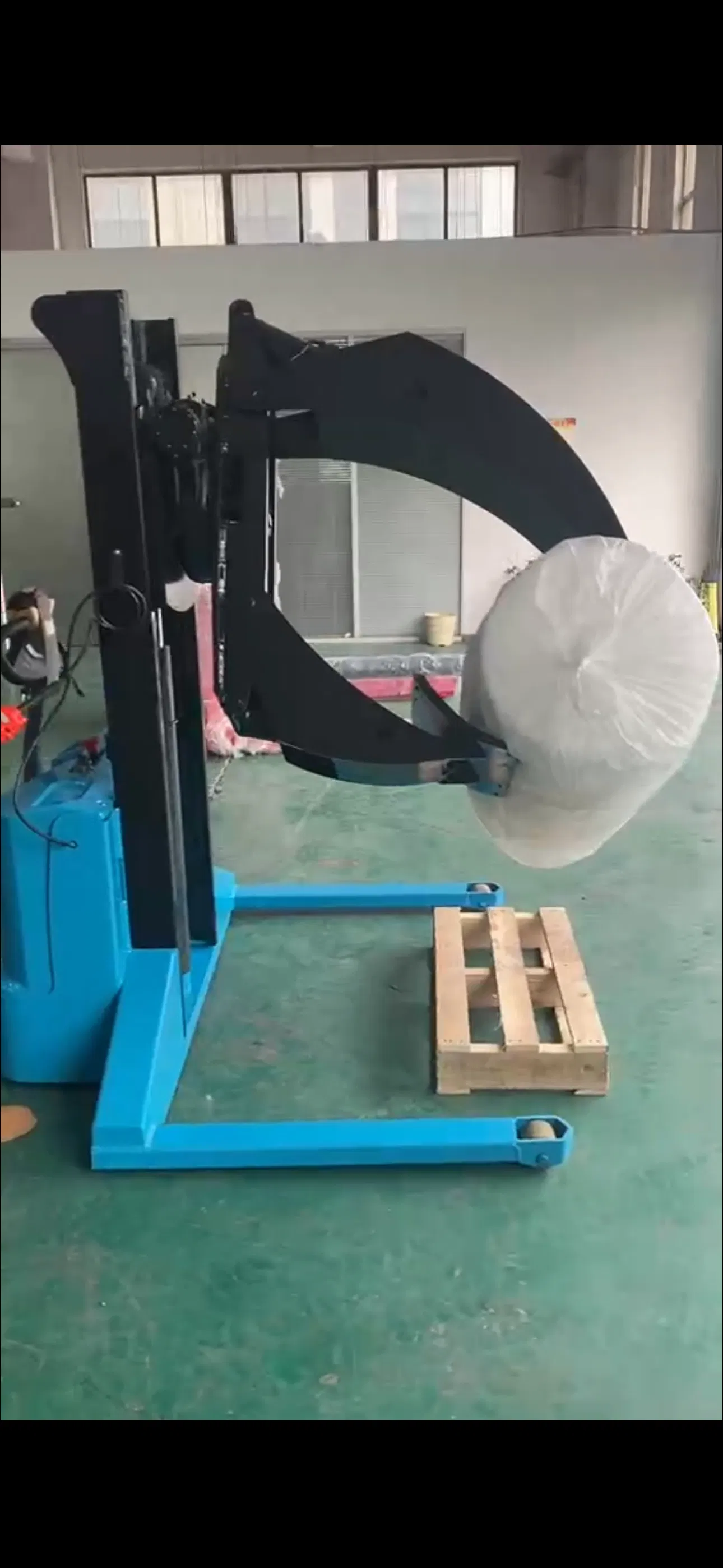 3000mm 1000kg Full Electric Walkie Roll Stacker with Paper Roll Clamp