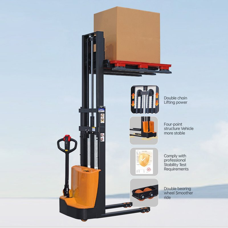 Nrt High Lifting Reach Truck Walkie Type Electric Pallet Stacker