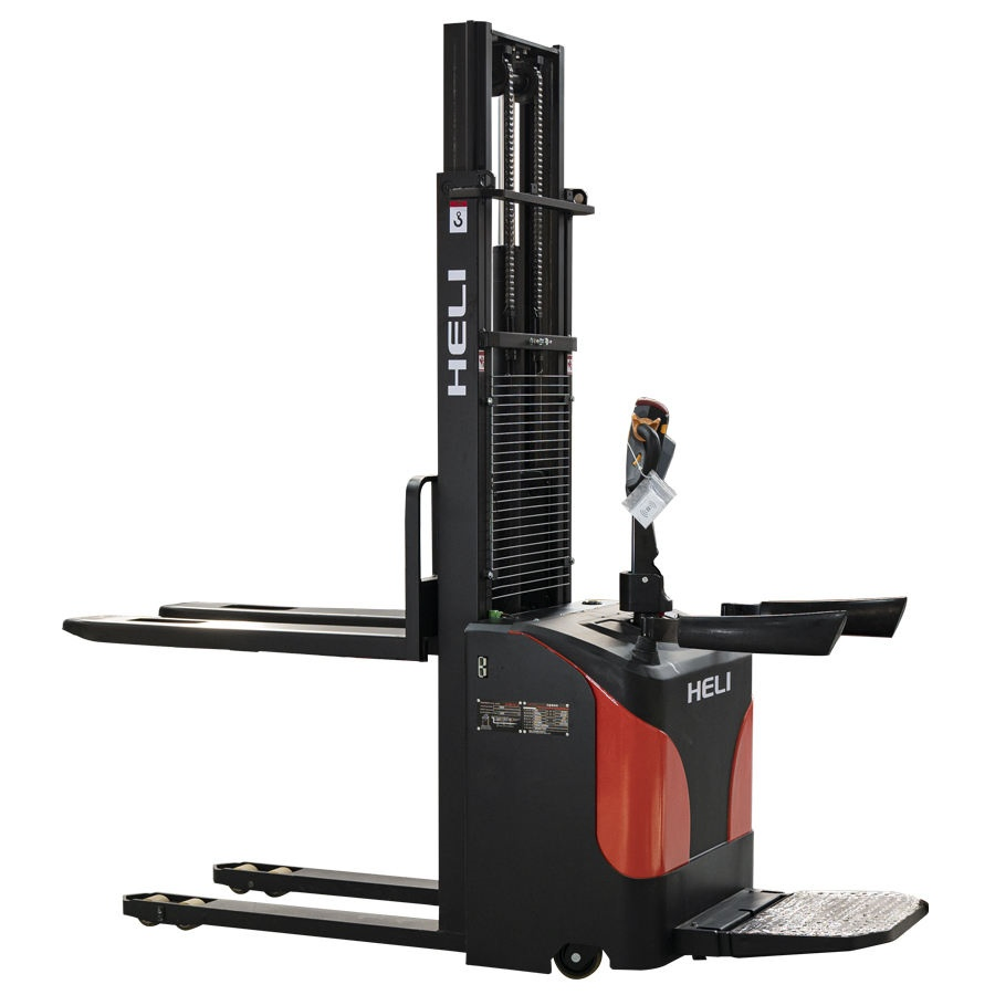 Electric Pallet Stacker Power Self Loading Stacker Forklift Reach 1.5ton 2ton Walkie Stacker