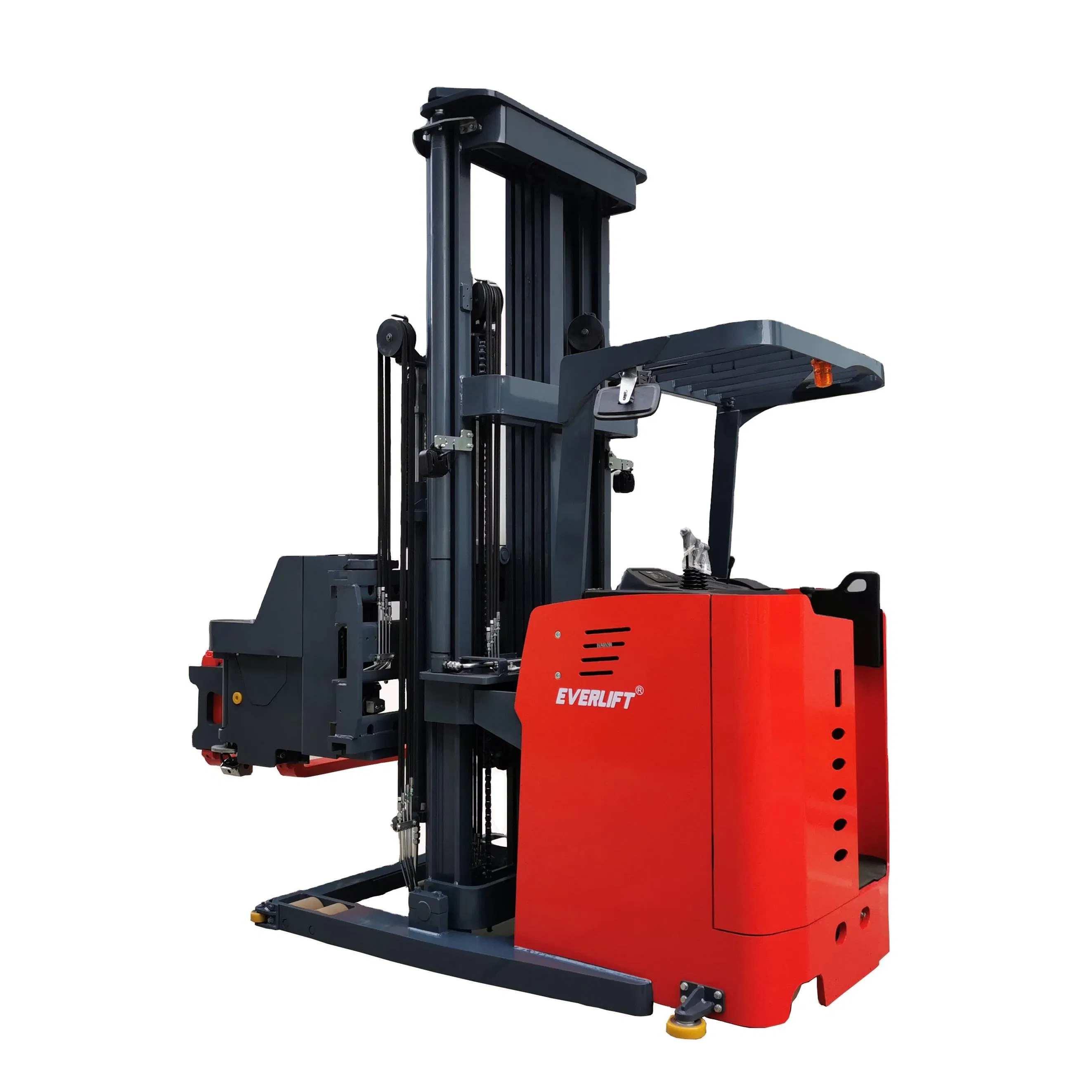 Very Narrow Aisle Lifter Electric Stacker Reach Truck Warehousing Heli Forklift 3-Way Forklift