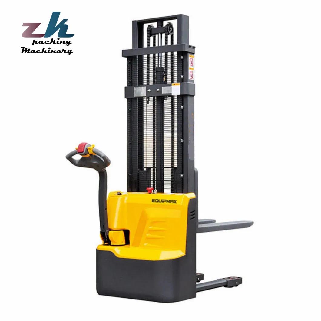 Walkie Rider Type Full Electric Stacker Forklift 1t 1.5t 2t Electric Pallet Truck for Warehouse and Container