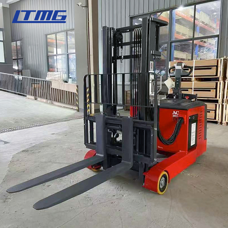 High Efficience 1.5ton 2ton Electric Reach Stacker Used for Double-Sided Pallets