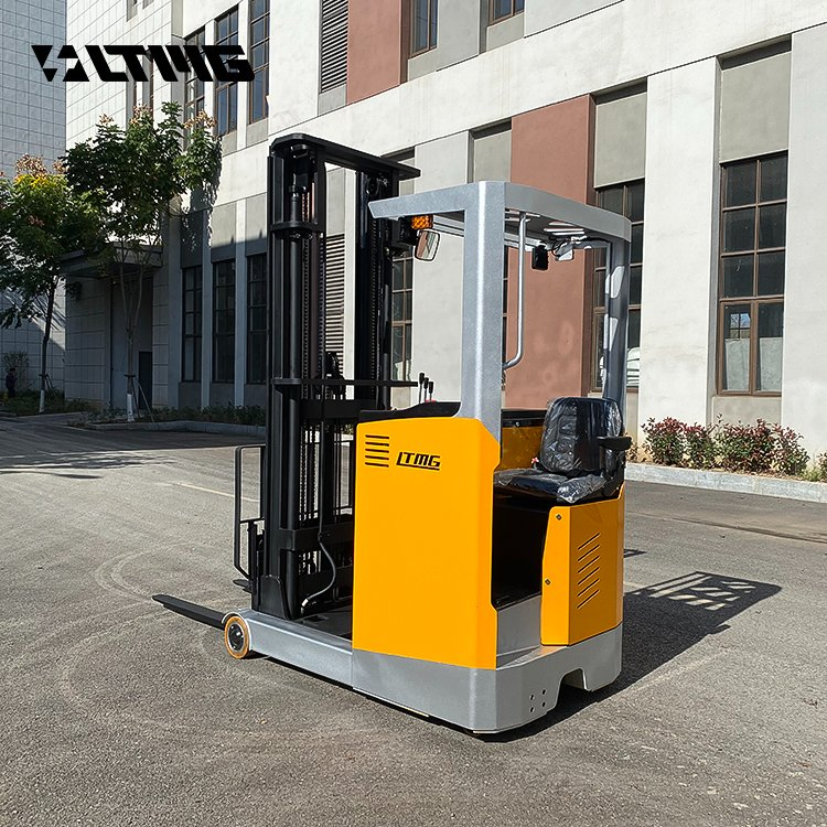 Flexible Small Warehouse Machine Steated Type 1500kg 1.5ton Electric Reach Stacker Forklift Truck with Lead Acid Battery