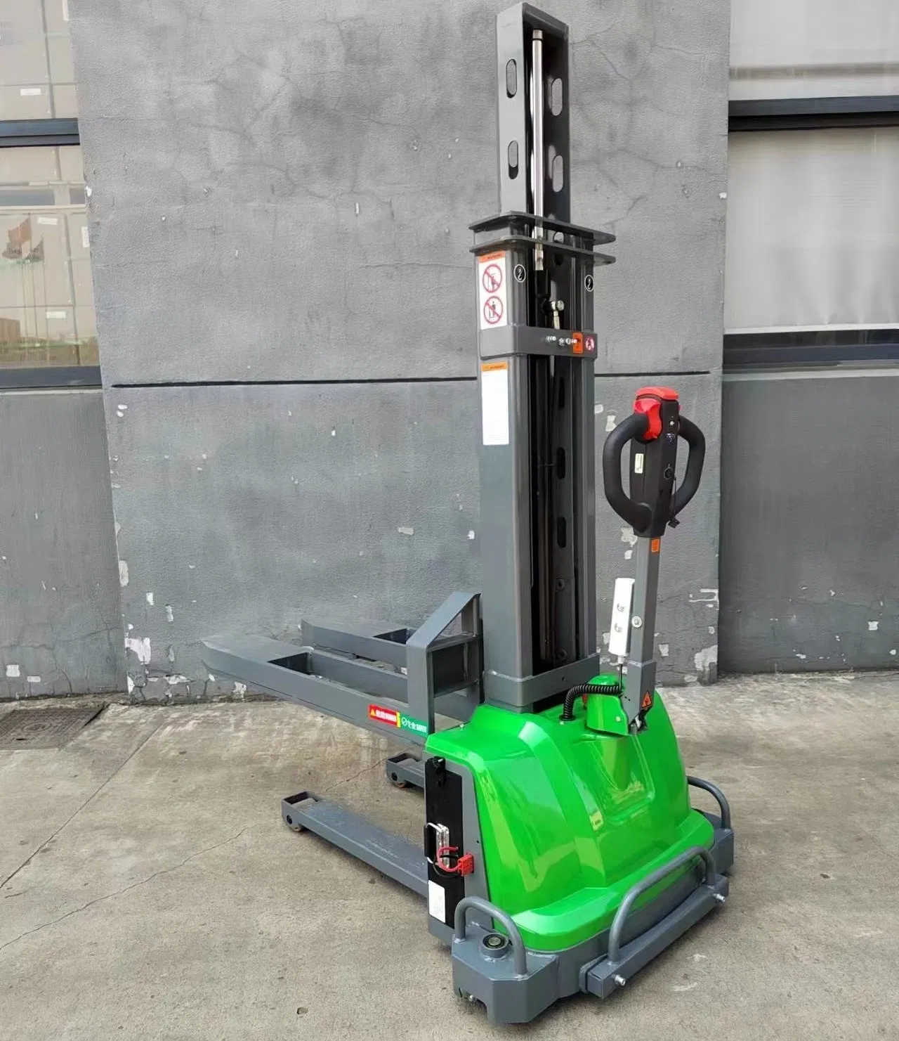 Zts-10f 1000kg 1ton Lithium Battery Proof Valve Design Walkie Full Electric Self-Lifting Stacker with CE