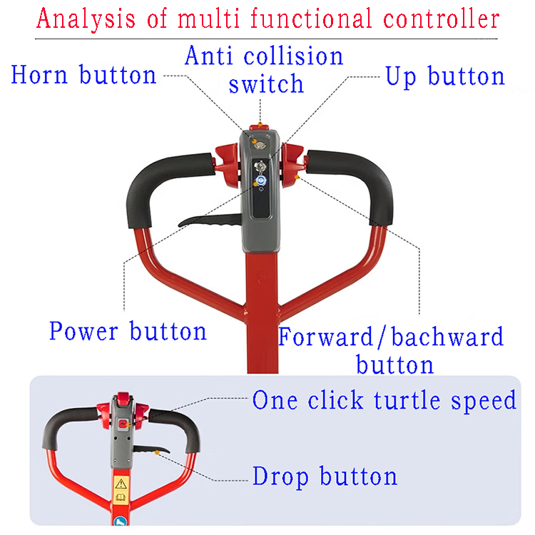 Warehouse Logistics Stacker New Condition Narrow Fork Small Electric Pallet Truck Forklift