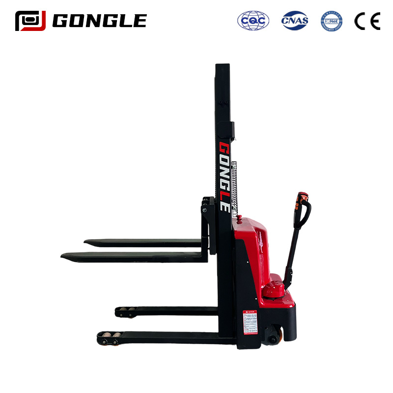 2ton 4m Hydraulic Full Electric Powered Walkie Pedestrian Pallet Truck Stacker Lifting Forklift Fork Lift Machine