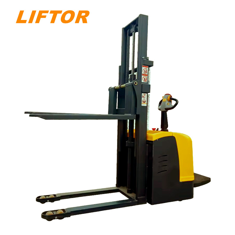 1.5ton 2ton Heavy Duty Walkie Stand on Drive Semi-Electric High Lift Narrow Aisle Pallet Reach Stacker Forklift Truck for Warehouse Price for Sales