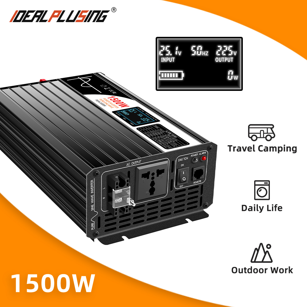 1500W Intelligent Fan-cooled Pure Sine Wave Power Inverter 110V 120V 220V 230V 240V High-voltage Industrial Automation Inverter