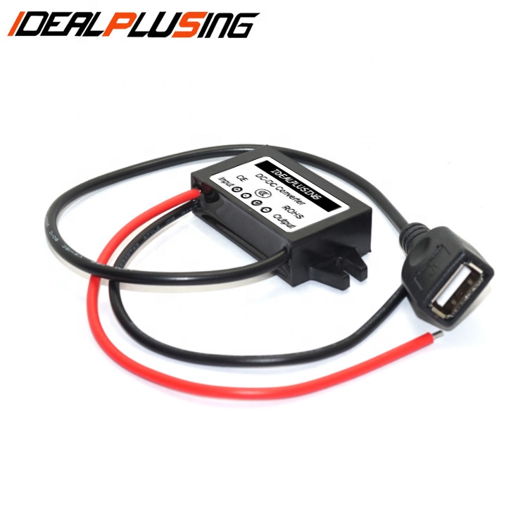 Factory Customization Waterproof IP67 Dc 90v to 5v Converter 3a 15w 1/2 Female USB+Female USB Buck Module Dc-dc Converter