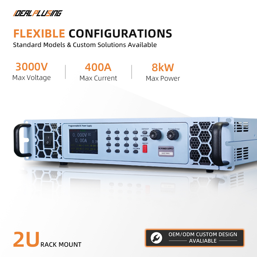 IDEALPLUSING Programmable DC Power Supply 75VDC 500VDC 2250VDC 2A with Dual Encoder Adjustment Intelligent for Burn-in Testing