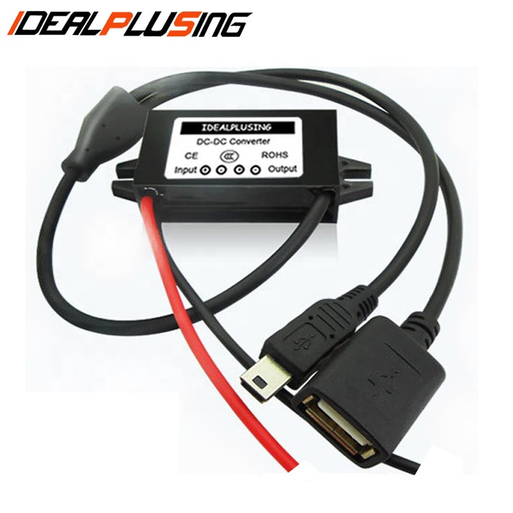 Factory Customization Waterproof IP67 Dc 90v to 5v Converter 3a 15w 1/2 Female USB+Female USB Buck Module Dc-dc Converter
