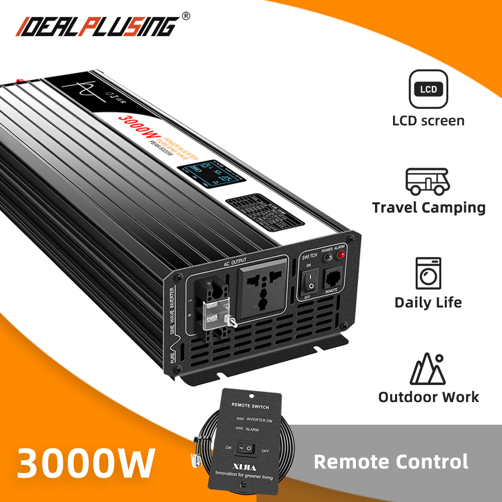 High Quality 2000W 3000W Industrial Pure Sine Wave Inverter 24V 48V 72V to 100V 110V 220V 240V Inverter