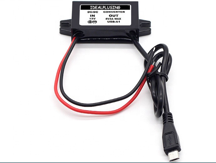 12V to 5V Step Down Dc Dc Converter Dual Micro USB Left Angle Car Power Supply Charger
